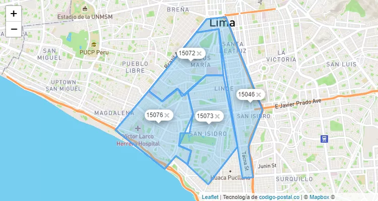 Codigo Postal Cercado De Lima Address Map