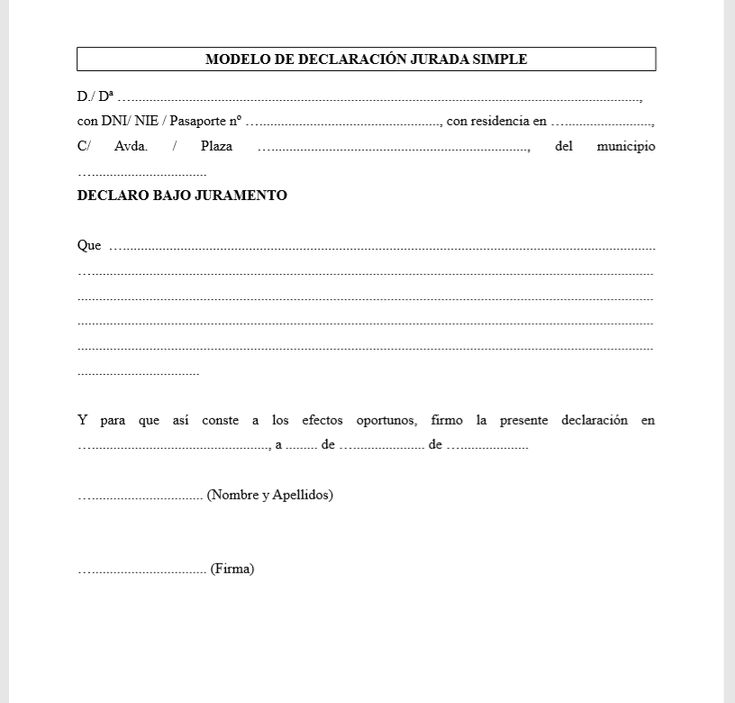 Como Hacer Una Declaración Jurada