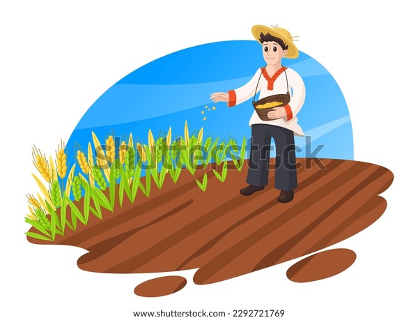 Dibujo De Un Agricultor Sembrando