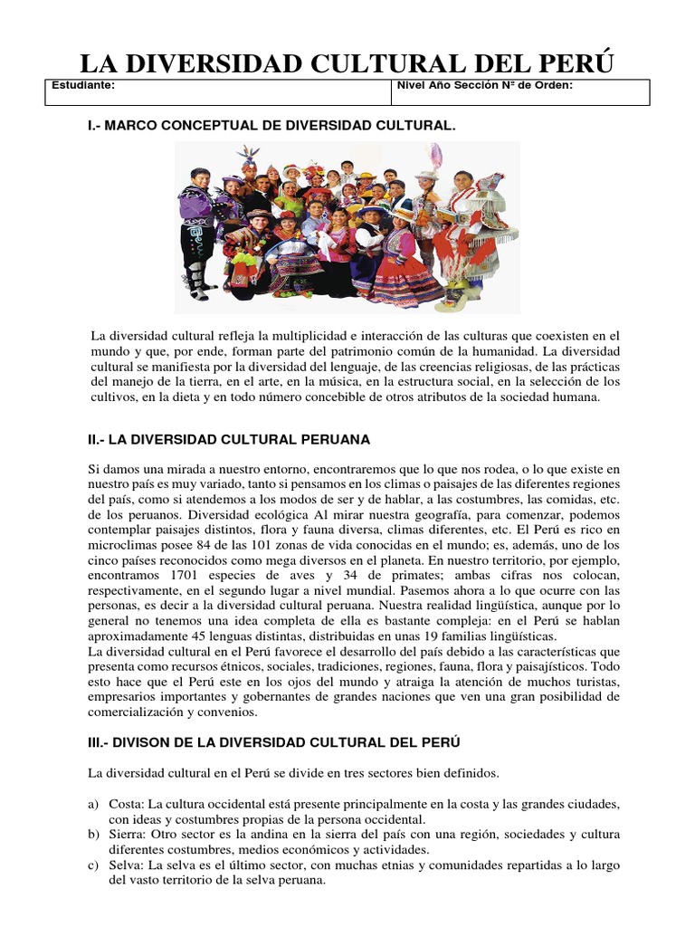 La Diversidad Cultural En El Perú Pdf