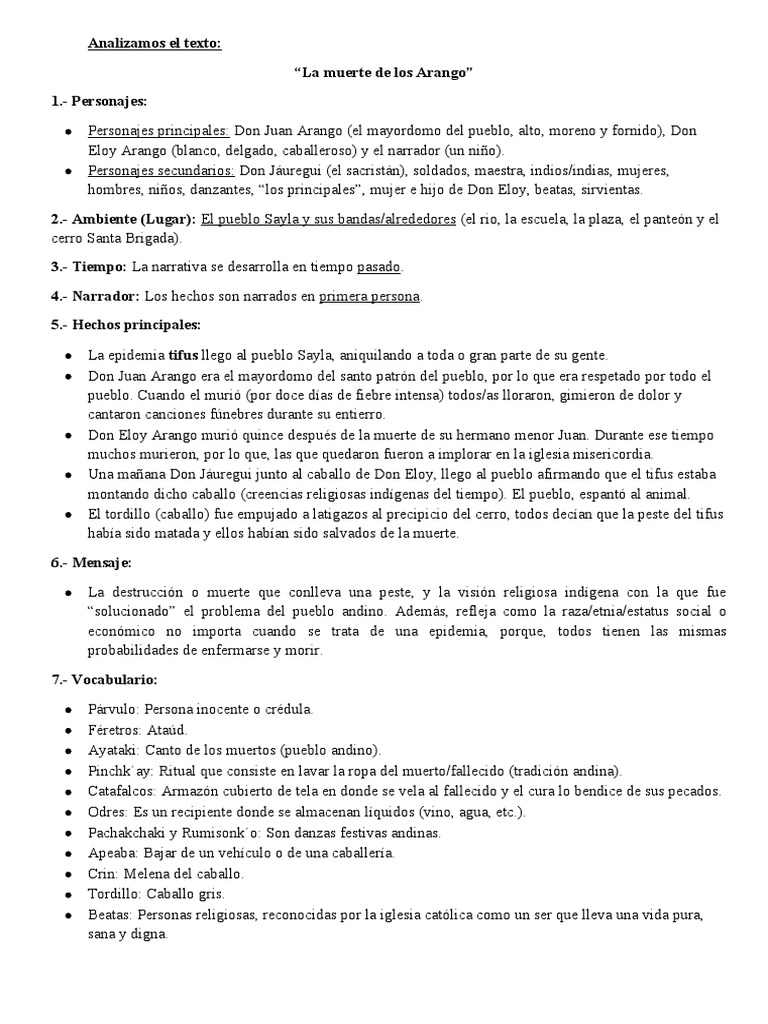 La Muerte De Los Arango Análisis