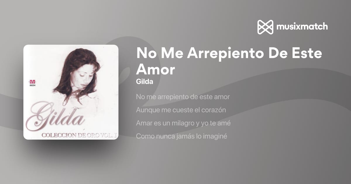 No Me Arrepiento De Este Amor Letra Lyrics English