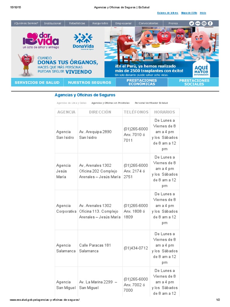 Oficinas De EsSalud Para Trámites Callao