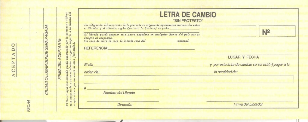 Que Es Letra De Cambio En Contabilidad