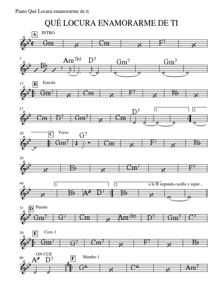 Que Locura Enamorarme De Ti Acordes