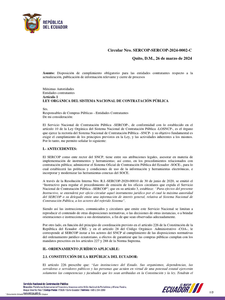 Reglamento SERCOP 2024