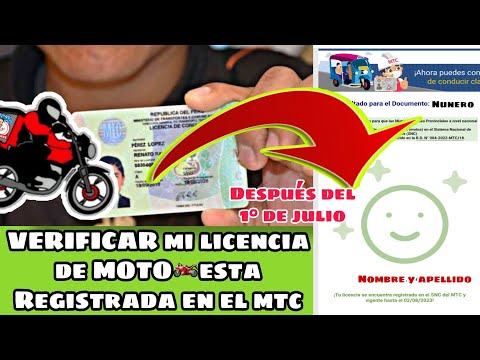 Verificar Licencia De Moto MTC