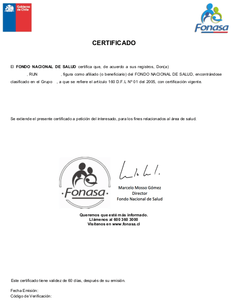 Afiliación Fonasa