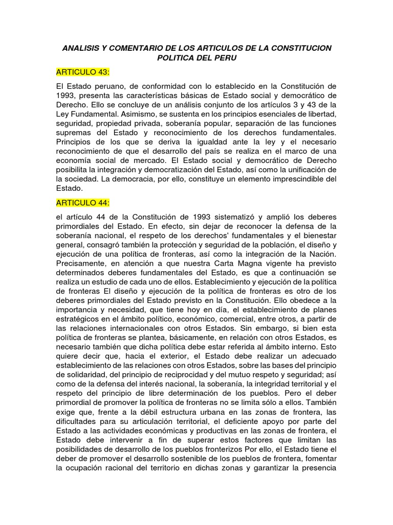 Artículo 43 De La Constitución Política Del Perú