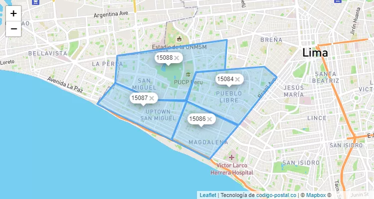 Código Postal San Miguel Av La Paz