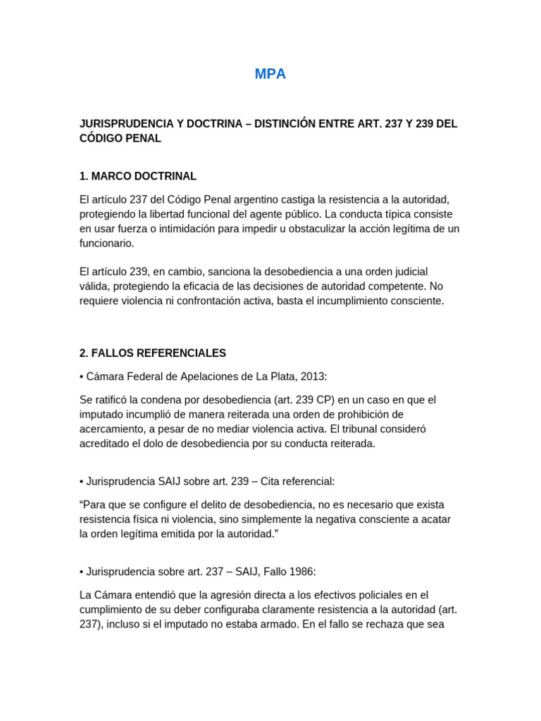 Delito De Desobediencia (art 239 Código Penal)