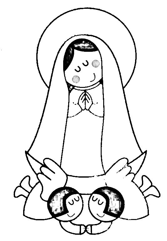 Dibujo De La Virgen María Para Niños Para Colorear