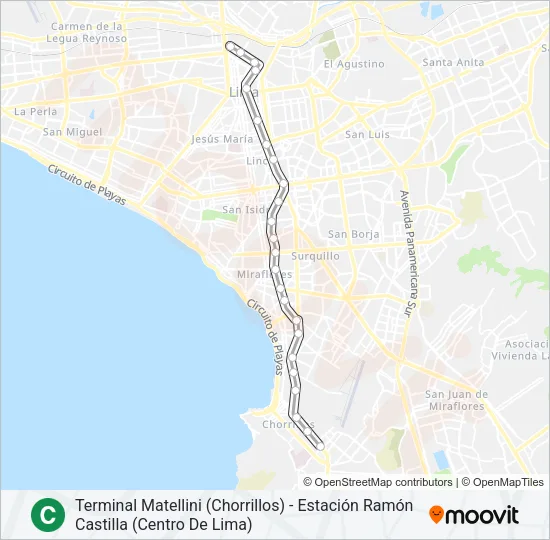 Estaciones Del Metropolitano Ruta C Map Google Maps