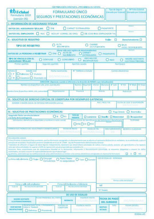 Formulario 1010 EsSalud