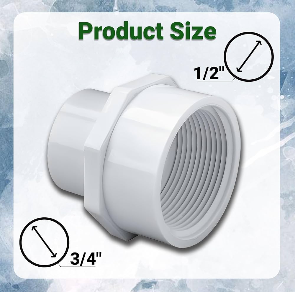 Reduccion De 3/4 A 1/2 Pvc Con Rosca Hembra