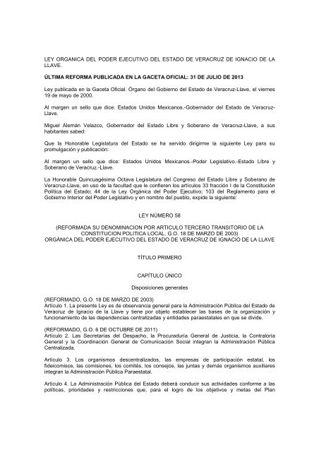 Reglamento De La Ley Orgánica Del Poder Ejecutivo