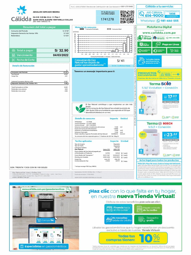 Www Cálidda Com Pe Recibo De Pago